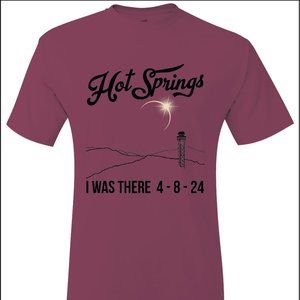 Hot Springs Arkansas 2024 Solar Eclipse I Was There Heather Maroon T-Shirt